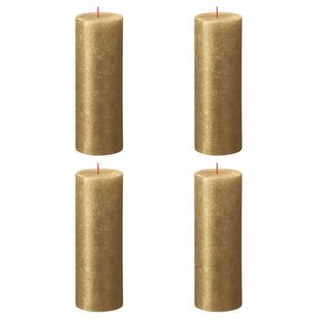 Velas Rústicas Shimmer 4 Unidades Dorado 190x68 Mm Bolsius