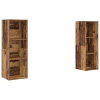 conjunto de mueble de tv 2 uds  mueble de salon  gabinete de tv madera vieja 107 x 35 x 37 cm