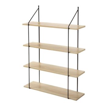 Estantería de pared de 4 niveles con acabado en madera - l60 cm