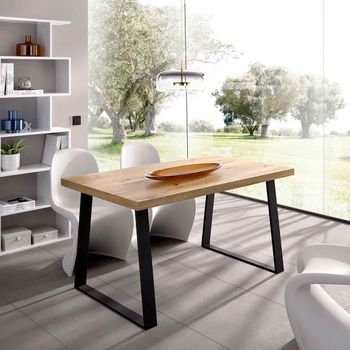 Mesa De Comedor Aran Nordic/negro 75x140x90 Cm