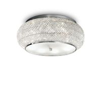 lampara de techo de diez luces cromado