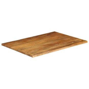 Tablero De Mesa | Tablero Escritorio Borde Natural Madera Maciza Mango 100x80x2,5 Cm