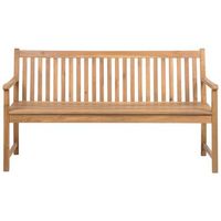 banco de jardin de madera de acacia marron claro 160 cm con listones estilo rustico vivara