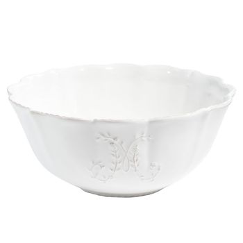 Ensaladera de loza blanca