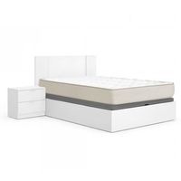 pack canape cabecero con 2 mesitas flow y colchon viscoelastico nova plus 135 x 190 cm