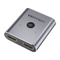 conmutador hdmi vention afuh0 bidireccional aluminio 4k60hz plugplay gris
