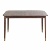 mesa de comedor extensible de acacia maciza con detalles de laton