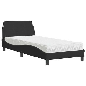 Cama Con Colchón Dover Terciopelo Negro 80x200 Cm Vidaxl