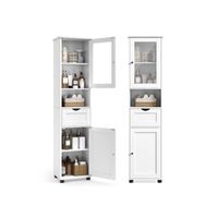 mueble bano estrecho con patas blanco nube