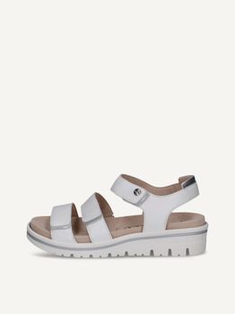 CAPRICE Sandal, white, made of Leather with Wedge heel, Size 36