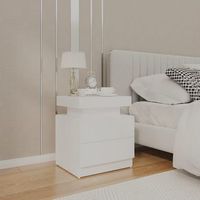 mesita de noche - mueble para dormitorio - madera contrachapada - blanco 45x35x52cm
