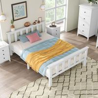 cama de 90 x 200 cm en pino macizo estructura solida diseno compacto canape de listones incluido sin colchon color blanco