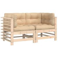 sofas esquineros con cojines 2 uds madera maciza de pino vidaxl