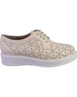 de pitillos 10383 zapatos con cordones de mujer piel crema