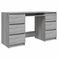 escritorio de madera contrachapada gris sonoma 140x50x77 cm vidaxl