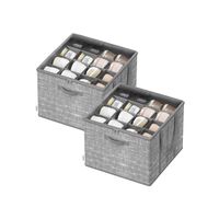 organizador de zapatos con tapa transparente y asas practicas gris espadana  2