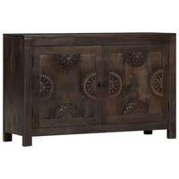 vidaxl aparador con diseno tallado madera maciza de mango 110x35x70 cm