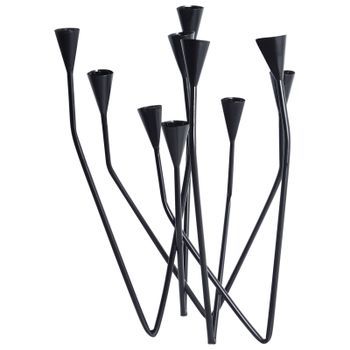 Candelabro Para 10 Velas Decoración Minimalista Negro Matosinhos