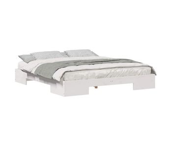 Estructura de cama doble matrimonial king size - blanco 200 x 200 cm