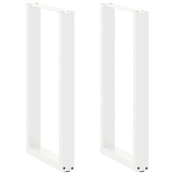 Patas Para Mesa De Bar En Forma De U (2 Unidades), Color Blanco, 40 X (90-91) Cm, Acero Vidaxl