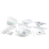 vajilla vidrio opal blanca 42 piezas