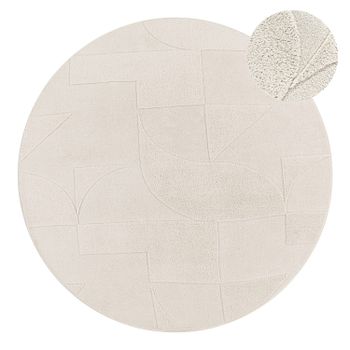 Alfombra moderna Tokko crema 120 cm redondo