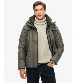 Superdry para hombre. M5011868A Chaqueta Cortavientos Mountain Sd Windcheater verde (L), Casual, Poliéster
