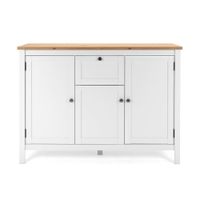 aparador 3 puertas 1 cajon 120 cm - acabado blanco y madera