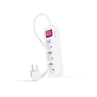 nanocable regleta 3 tomas interruptor blanco