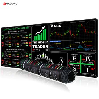 Alfombrilla de ratón EXCO Stock Market, candelabro grande, tabla Genius Trader, teclado, alfombrilla de ratón, alfombrilla de escritorio para invertor, para oficina, hogar, ordenador