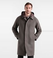 harmont  blaine para hombre k0r9220606872 abrigo largo de pano con capucha marron 46 casual lana clasico