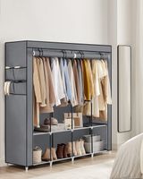 perchero de tela de 45 x 170 x 167 cm de color gris