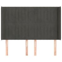 cabecero cama mueble de dormitorio con orejas de terciopelo oscuro 147 x 16 x 118128 cm gris m020003891