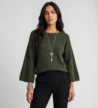 BA&SH para mujer. 1H26ISAA Cárdigan Isaac caqui (36), Casual, Verde, Poliamida
