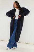yours cardigan extralargo de punto azul marino  mujer curvy y tallas grandes yours
