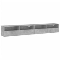 2 uds muebles tv de pared  mueble de salon  armario tv madera gris hormigon 100x30x30 cm