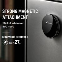 mini grabadora de voz magnetica 1536kbps hd reduccion de ruido 38h de grabacion continua iman potente 27g para estudiantes aulas reuniones 64