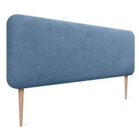 dhome cabecero tapizado liso redondeado tela con patas para pared acusticos cabeceros absorbentes cabezal cama dormitorio azul 160cm