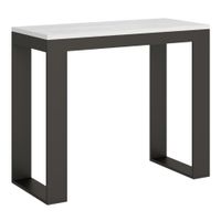 consola extensible 90x40300 cm efecto madera fresno blanco y hierro