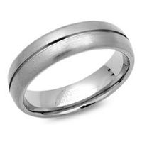 anillo titanio 6mm ancho ranura mate brillante