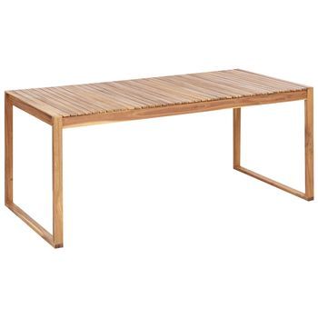 Mesa De Comedor De Jardín De Madera De Acacia Certificada 180 X 90 Cm Con Tablero Rectangular Diseño Clásico Sassari Ii