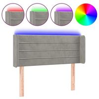 cabecero accesorio para dormir dormitorio mueble led 93 x 16 x 7888 cm tela terciopelo gris claro tdl0201214