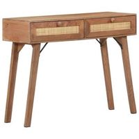 mesa consola de madera maciza de mango 100x35x76 cm vidaxl