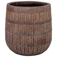 macetero de fibra de vidrio marron rojizo 36x36x36cm