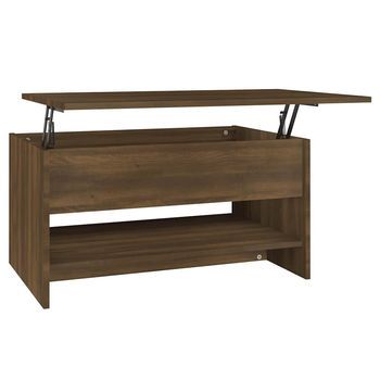 Mesa De Café | Mesa De Centro Madera Contrachapada Roble Marrón 80x50x40 Cm