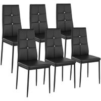 6 sillas de comedor piel sintetica diseno elegante modernas negro