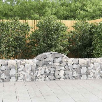 Cesta De Gaviones | Gavión Para Piedras | Gavión Decorativo Forma Arco Hierro Galvanizado 200x30x60/80 Cm Cfw728681