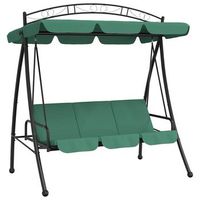 banco columpio  banco de jardin de jardin con dosel tela y acero verde 198 cm