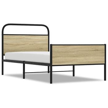 Estructura De Cama Sin Colchón 90x190 Cm Madera Roble Sonoma Vidaxl