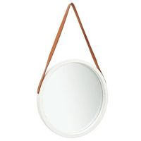 espejo de pared con correa blanco 50 cm vidaxl